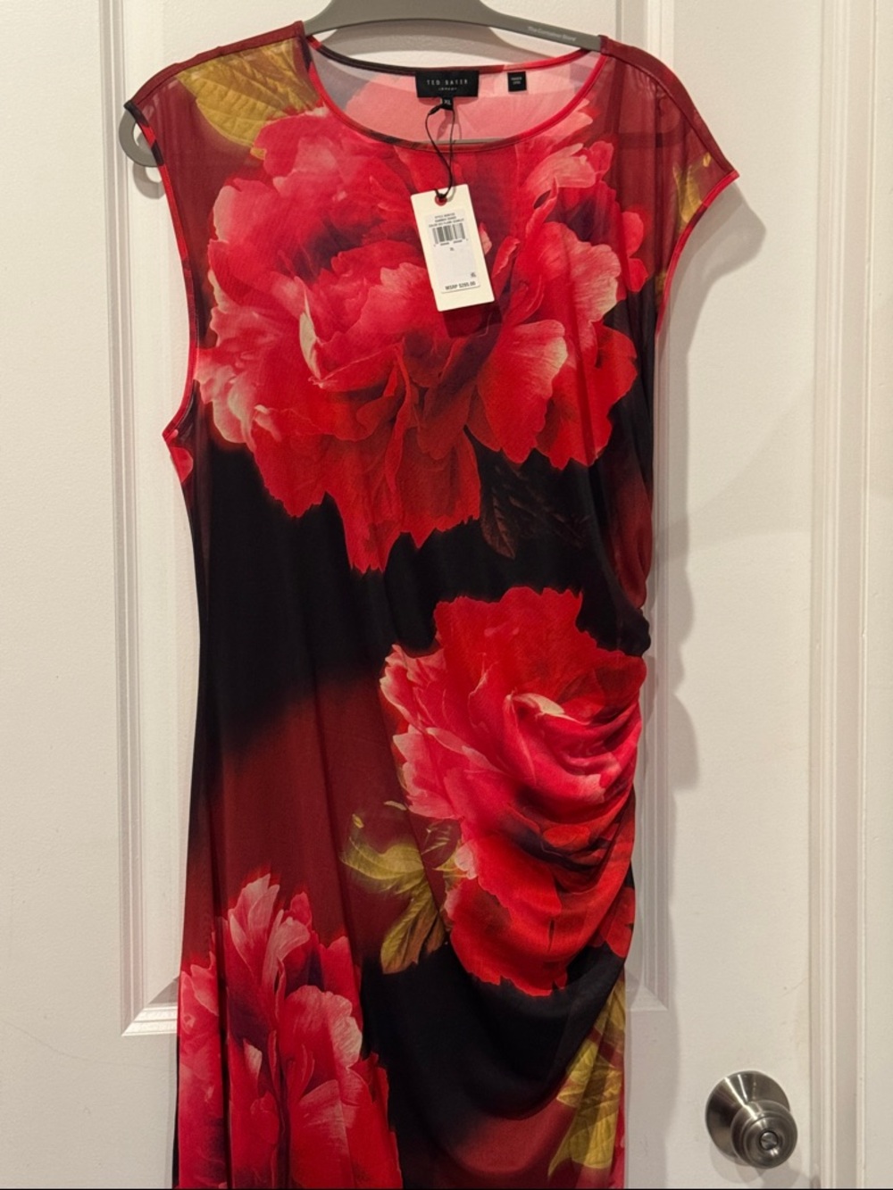 Ted Baker Red and Black Floral Maxi Dress